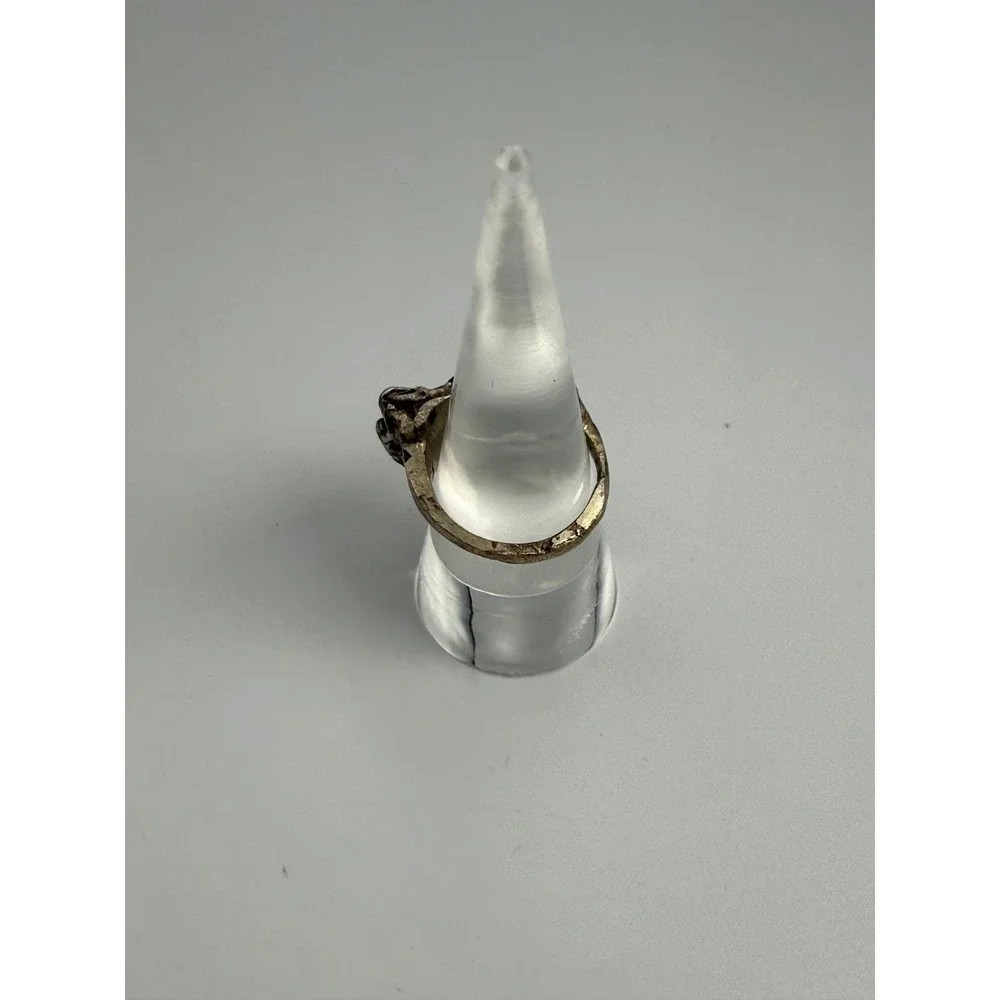 Vintage Brutalist Sterling Silver Abstract Statement Ring Size‎ 5.5 Heavy 12.1g